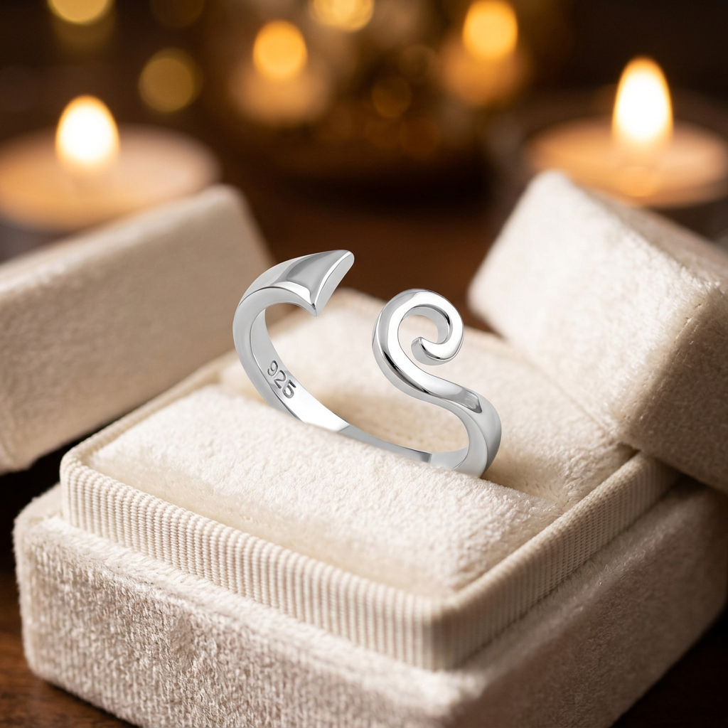 Sterling Silver 2.4mm Spiral Swirl and Arrow Point Open Cuff Ring for Women life3