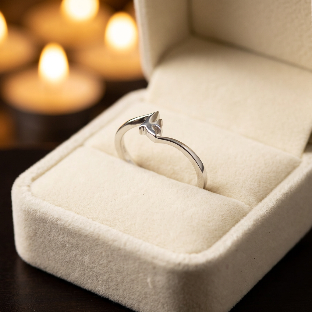 Sterling Silver 1.7mm Tiny Dove Bird Wave Band Peace Ring for Women life3
