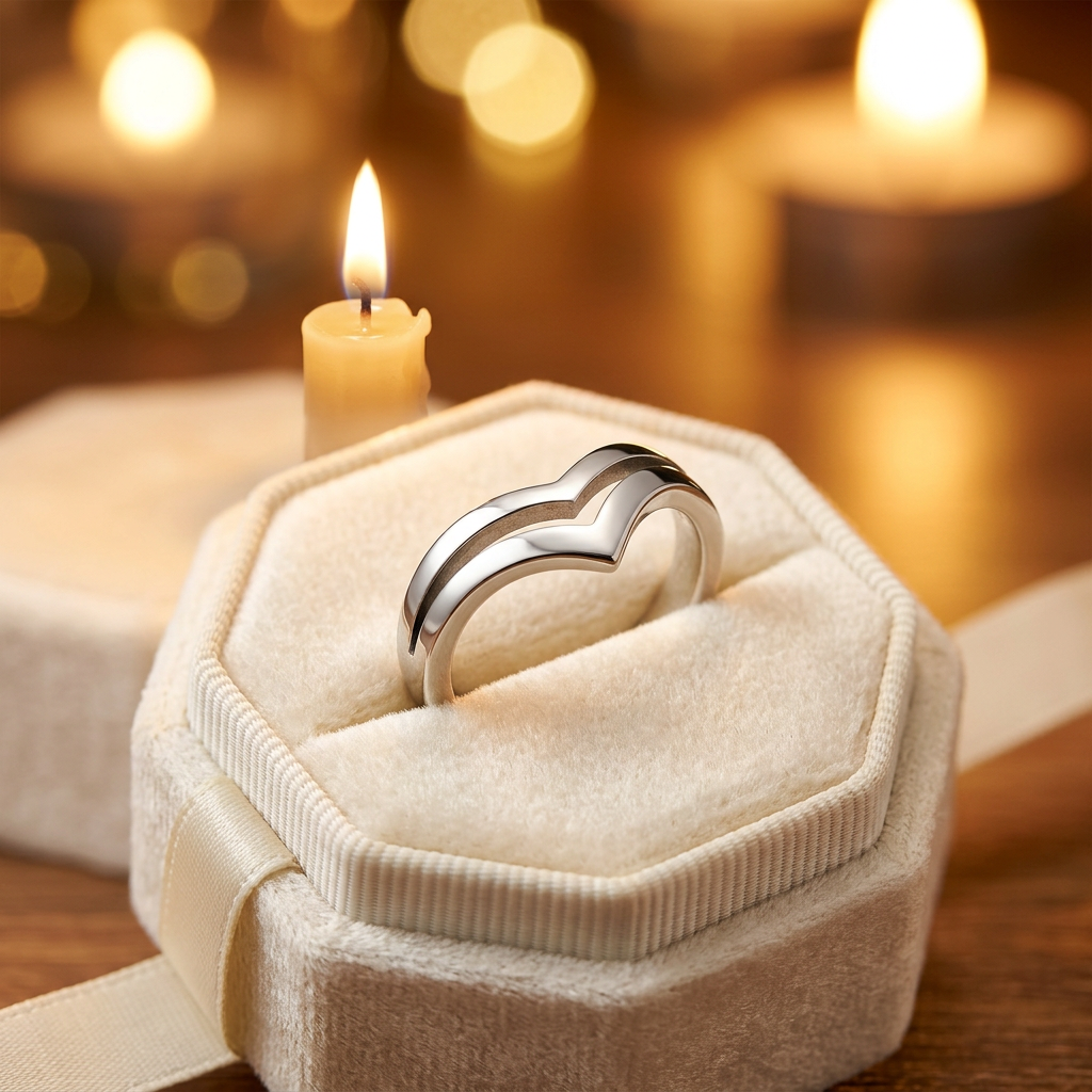 Sterling Silver Double Chevron V Shape Ring for Women life3