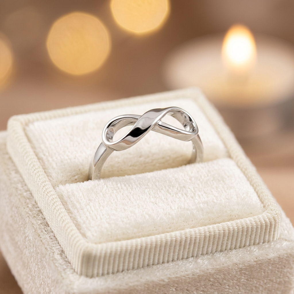Sterling Silver 2.3mm Twisted Ribbon Infinity Symbol Promise Ring for Women life3