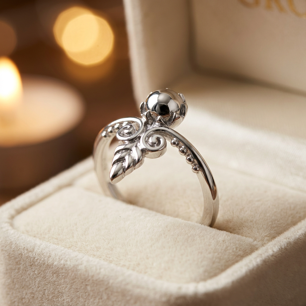 Sterling Silver Ornate Scroll Arrow Statement Ring for Women life3