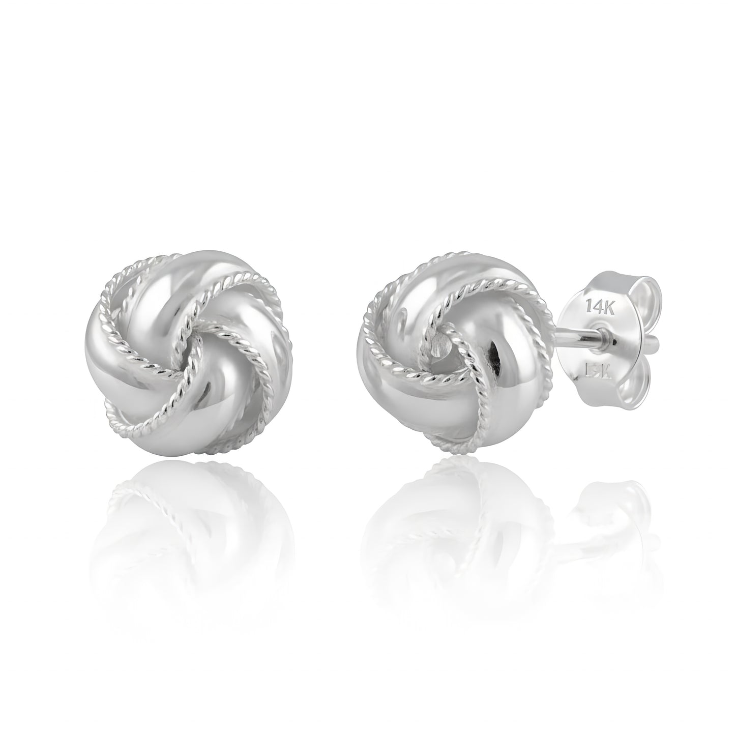 Sterling Silver Women's Dainty Love Knot Stud Earrings