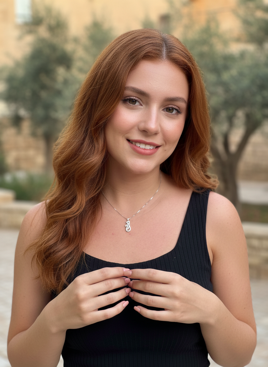 Sterling Silver CZ Cat Silhouette Necklace, 18" | SilverCloseOut