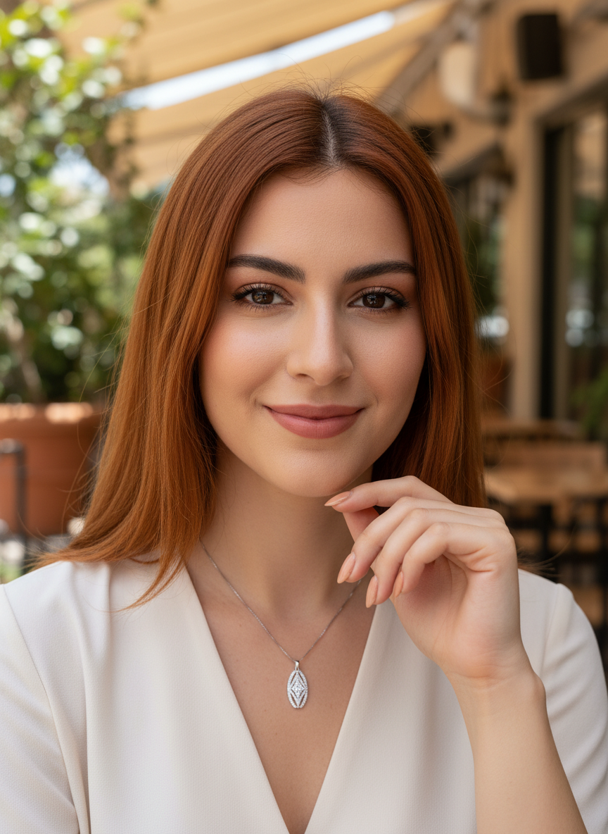 Sterling Silver CZ Rectangle Filigree Charm Necklace, 18" | SilverCloseOut