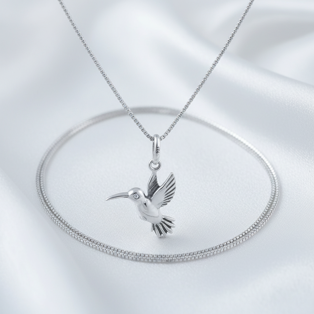 Sterling Silver Hummingbird Necklace