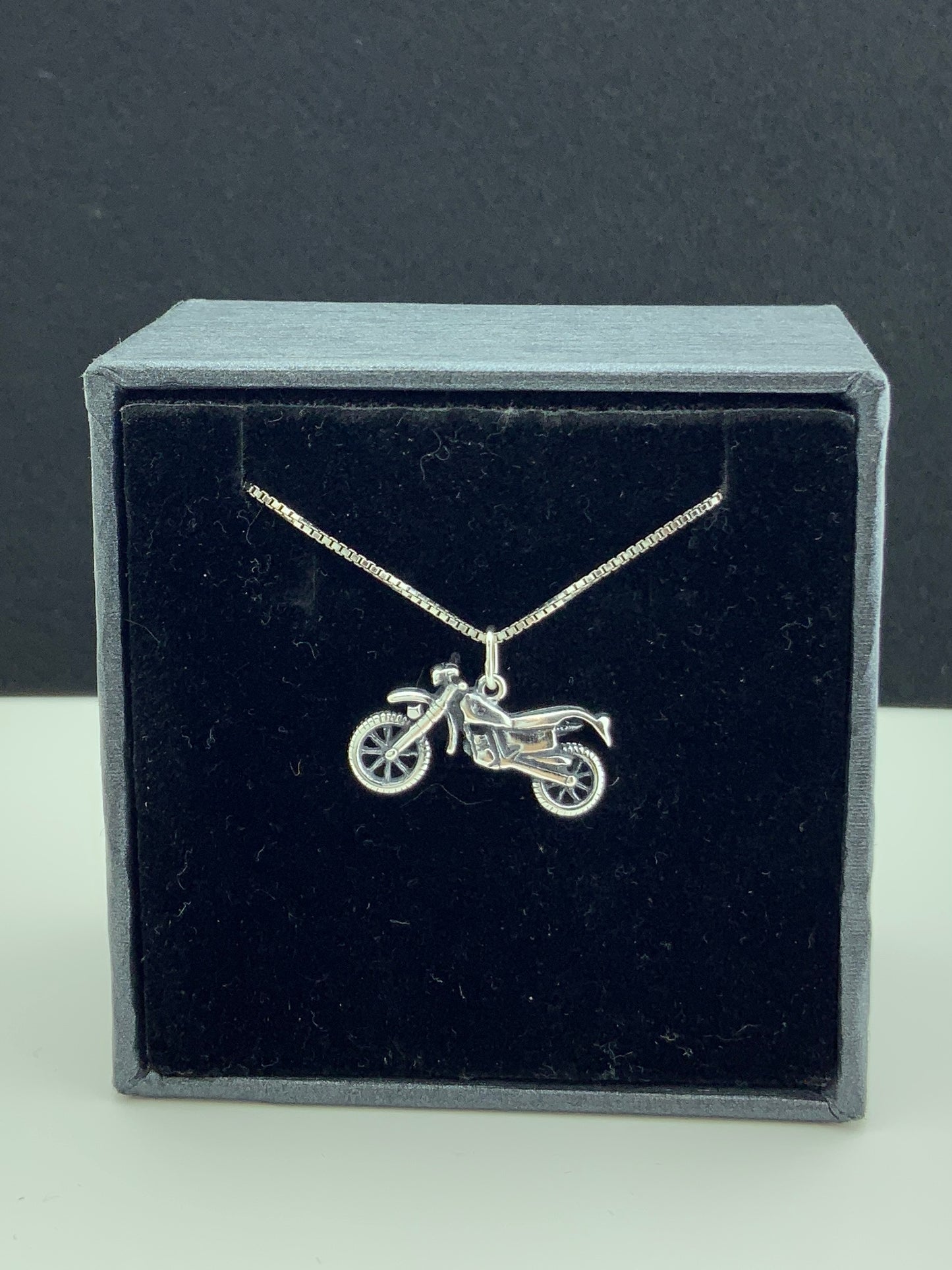 Sterling Silver Motorcycle Necklace