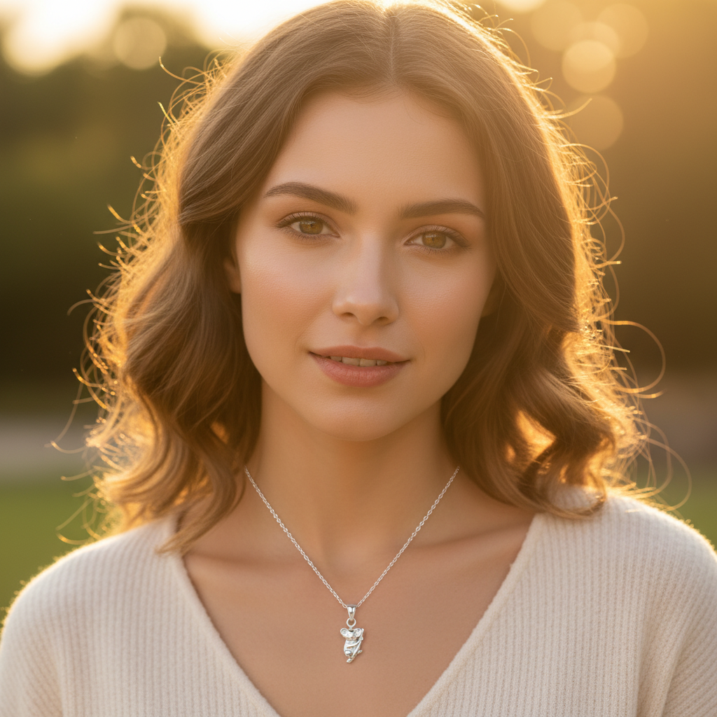 Sterling Silver Koala Necklace 925 Sterling Silver Girls Koala Bear Jewelry