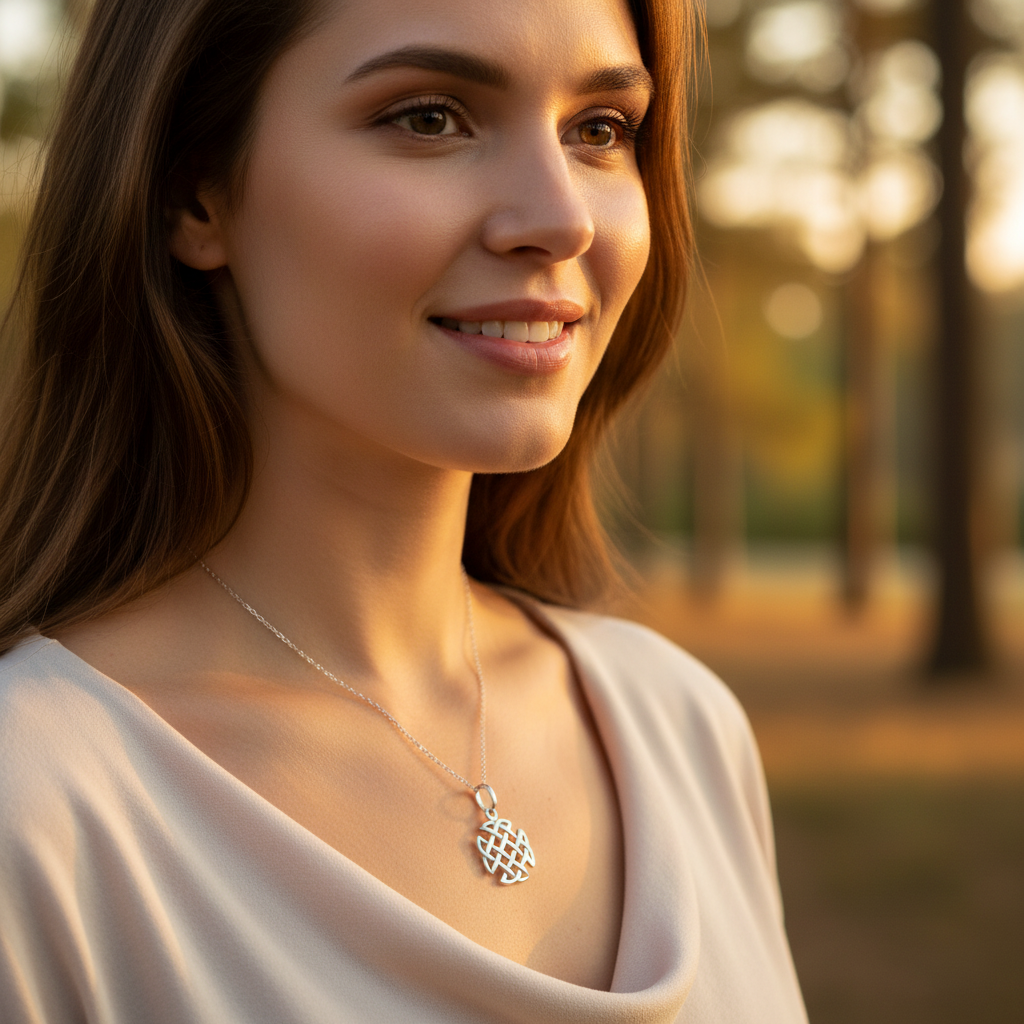 Sterling Silver Celtic Braid Amulet Necklace | SilverCloseOut