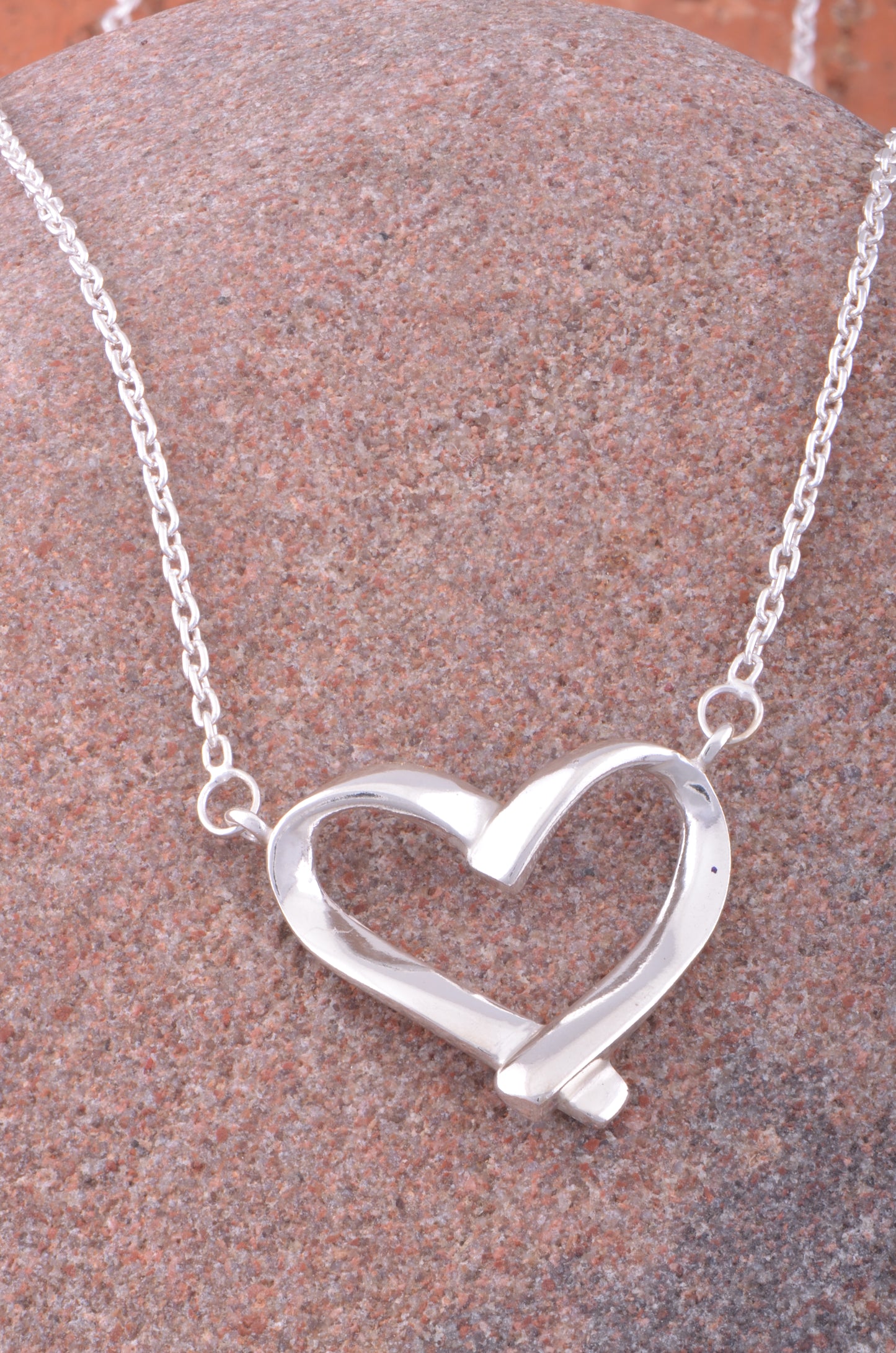 SilverCloseOut Sterling Silver Women's Love Open Heart Necklace