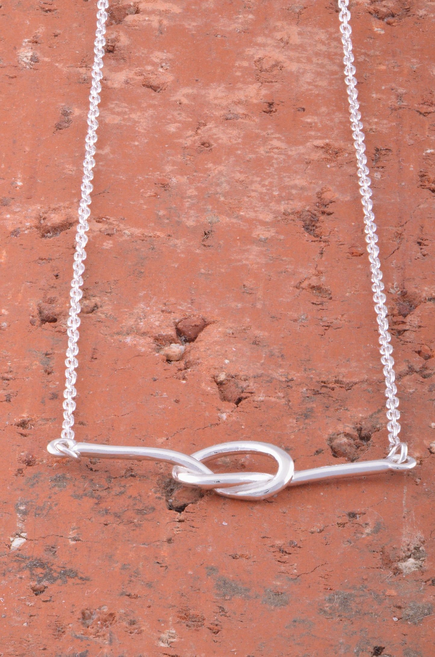 Sterling Silver Women's Love Knot Necklace Silver Girls Knot Charm Necklace