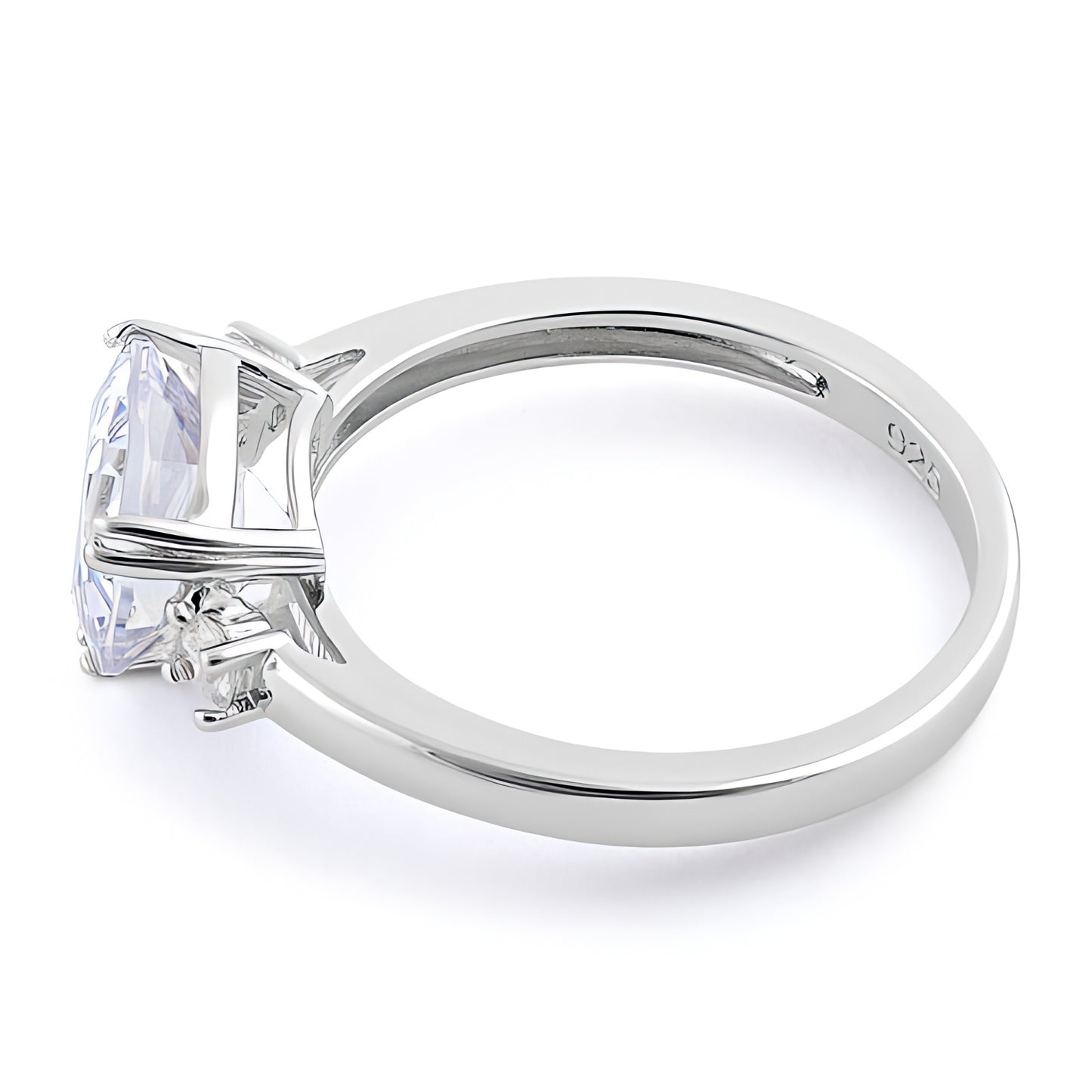 Sterling Silver Trillion Cut Clear CZ Ring for Women, Trillion Cubic Zirconia, Promise Ring Gift view 4
