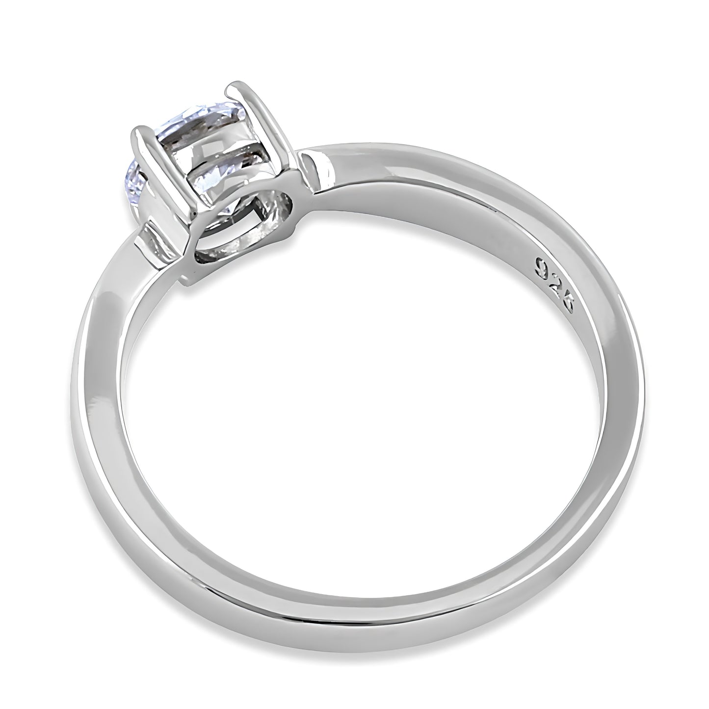 Sterling Silver 6mm Round Clear CZ Ring for Women, Round Cubic Zirconia, Promise Ring Gift view 4