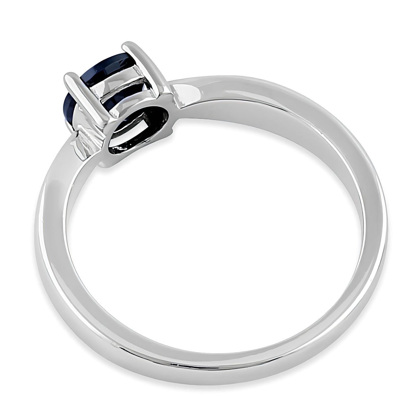 Sterling Silver 6mm Round Black CZ Ring for Women, Round Cubic Zirconia, Promise Ring Gift view 4