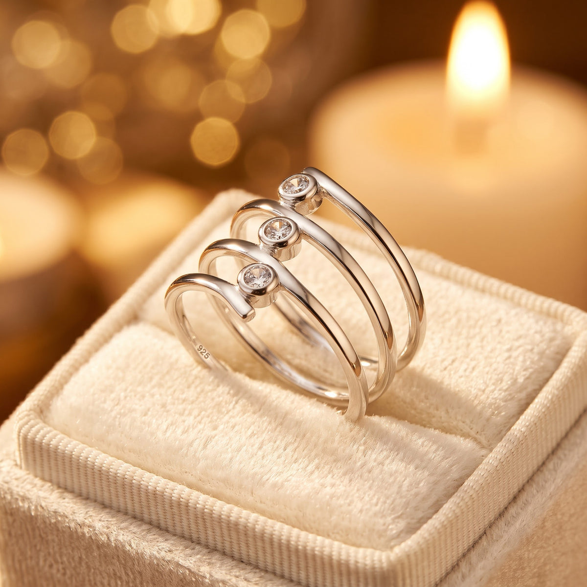 Sterling Silver Spiral CZ Ring for Women, Cubic Zirconia, Promise Ring Gift view 3