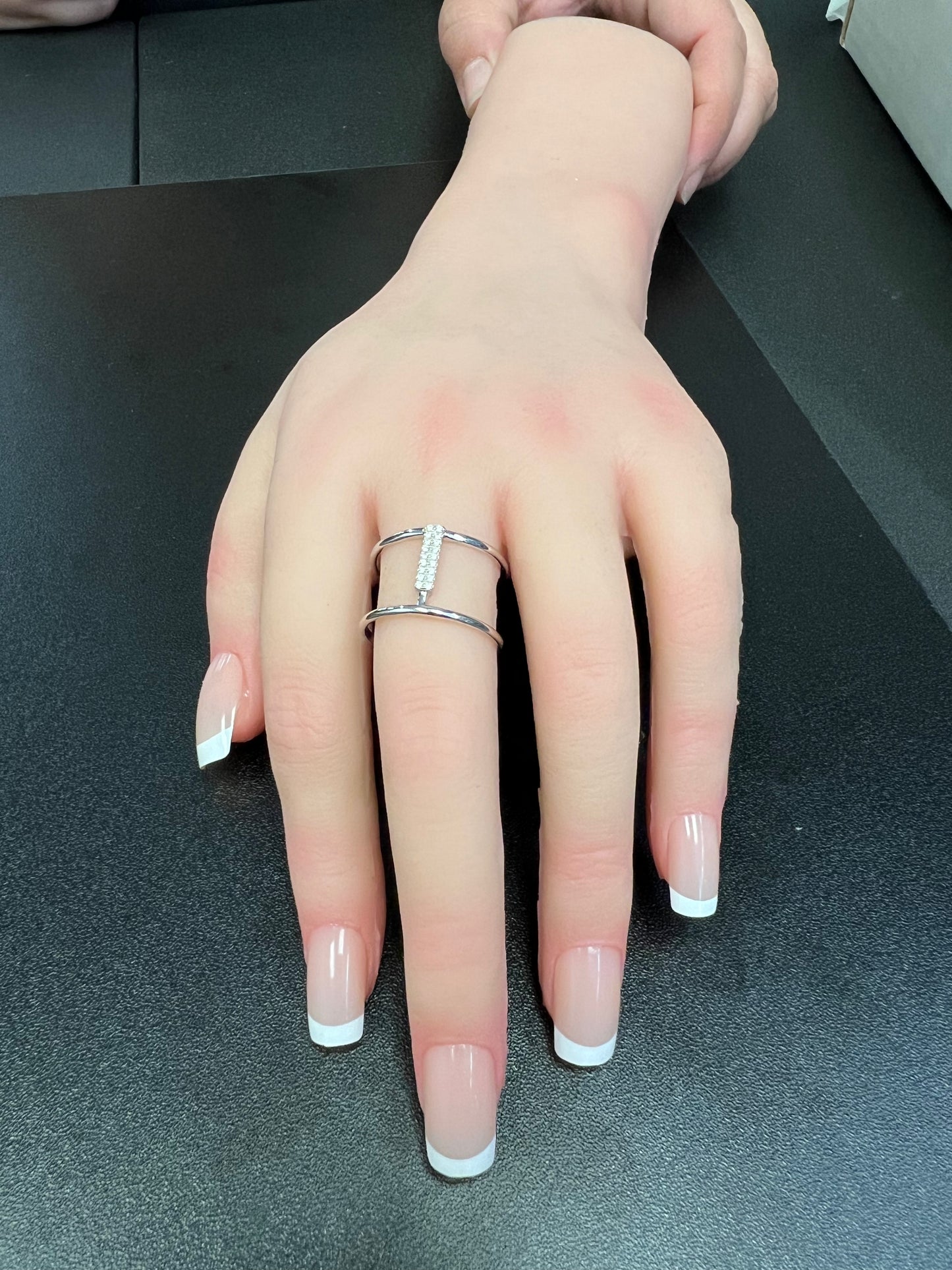 Sterling Silver CZ Wide Double Bar Ring, 13mm | SilverCloseOut