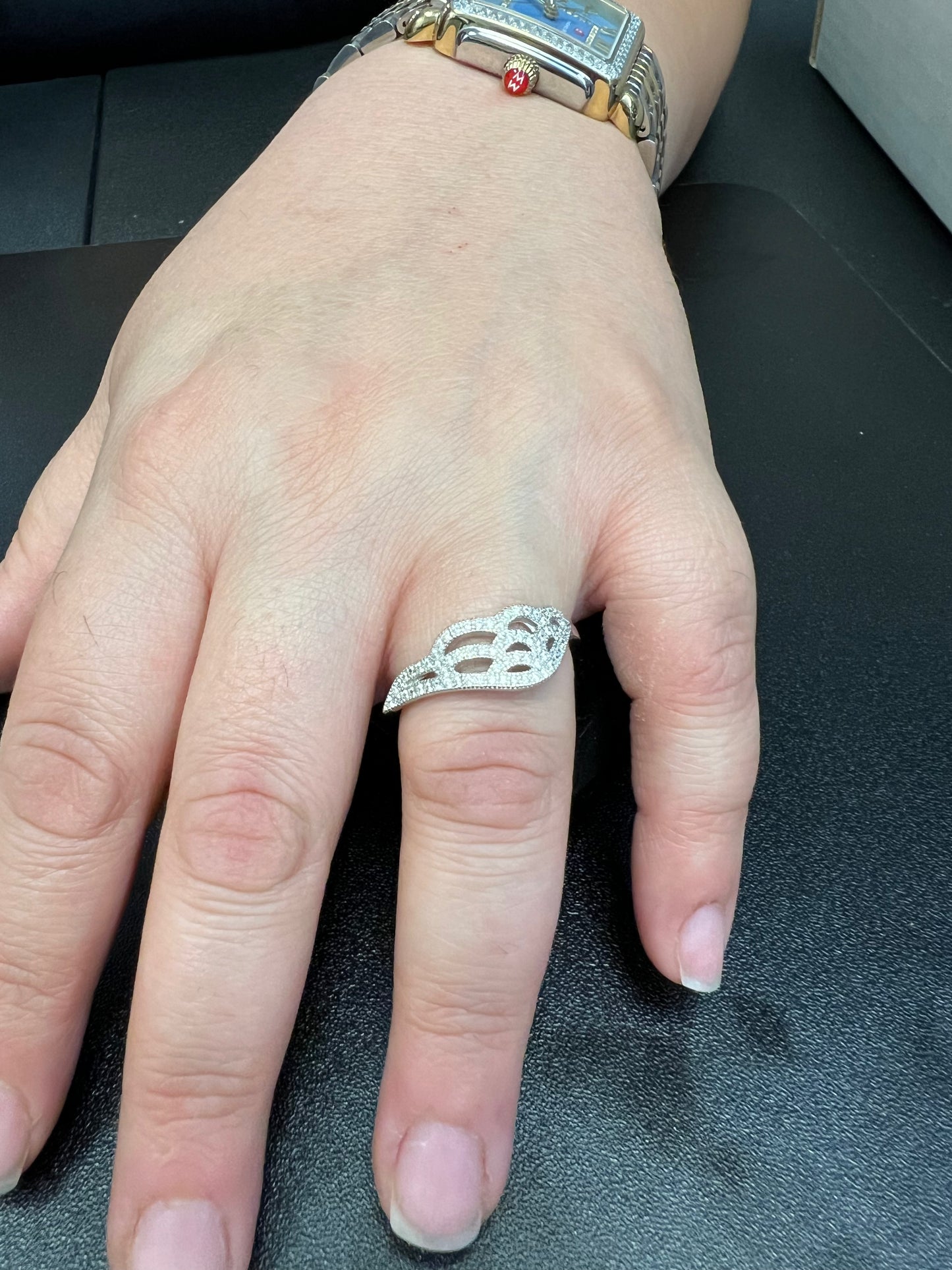 Sterling Silver CZ Wing Ring | SilverCloseOut