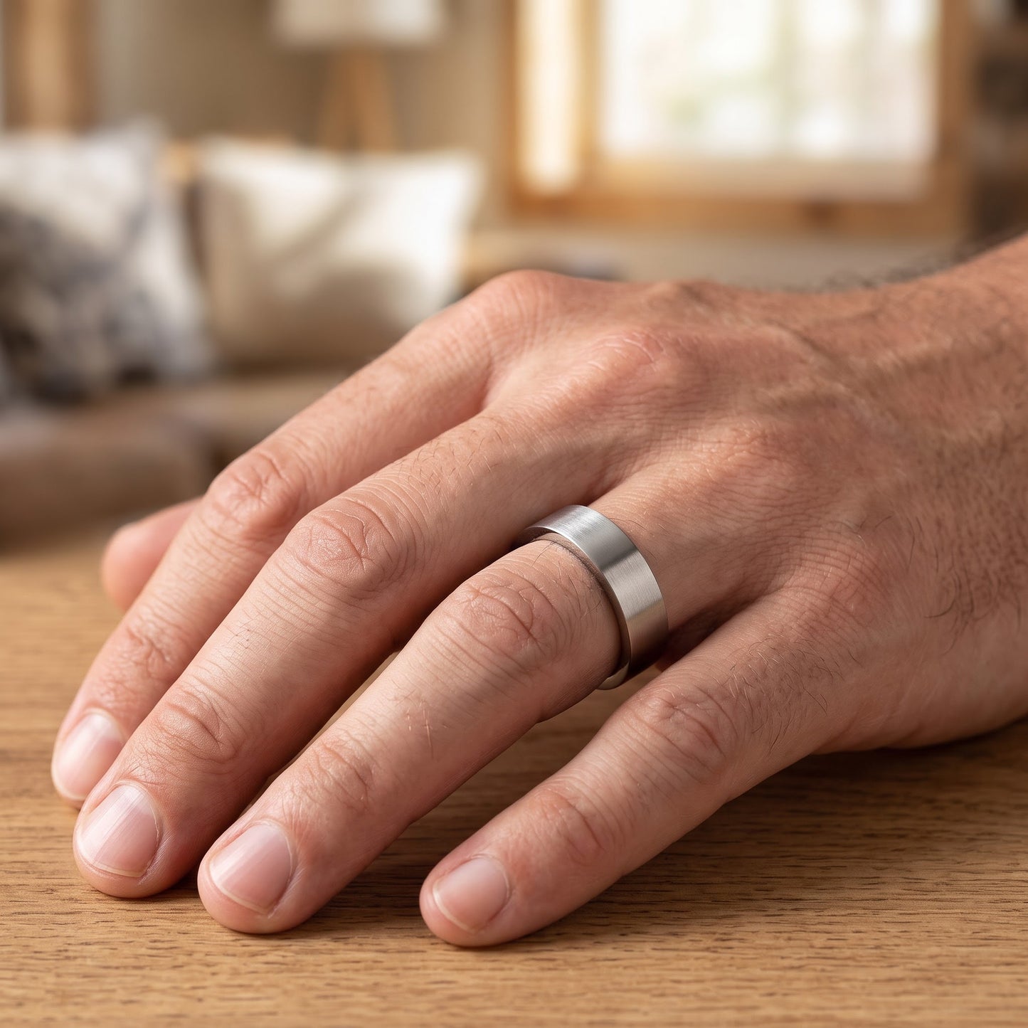 Stainless Steel Men's 6mm Classic Wedding Band Ring, Comfort Fit, Gift for Him view 5
