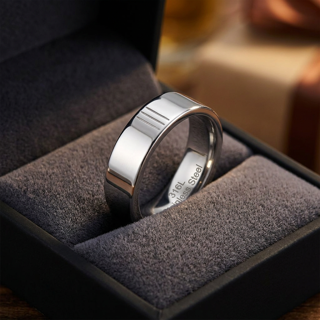 Stainless Steel 5mm High Polish Flat Comfort Fit Band Ring for Men and Women life3