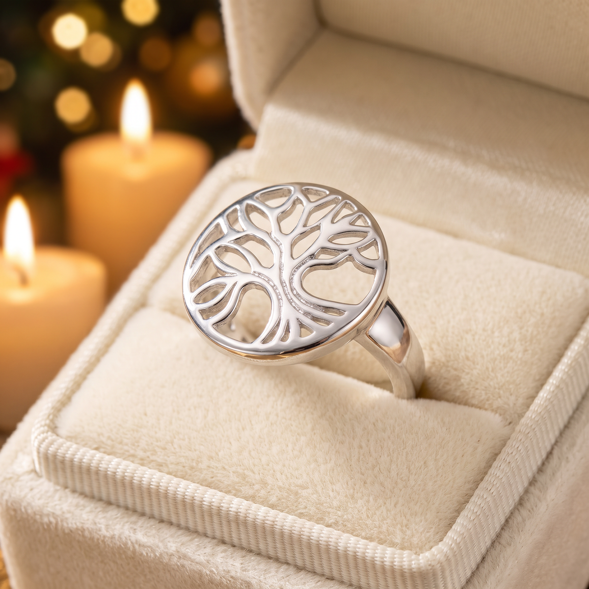 Sterling Silver Tree of Life Circle Ring for Women life3