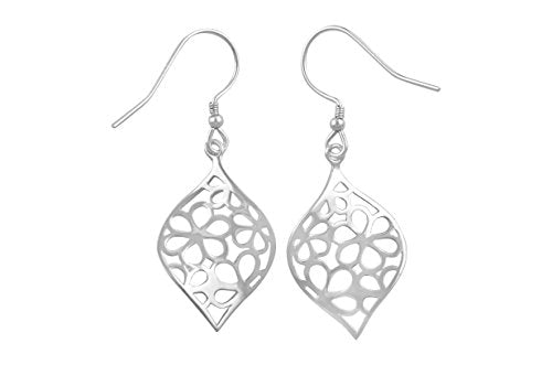 Sterling Silver Hipster Twisted Daisy Drop Flower Earrings