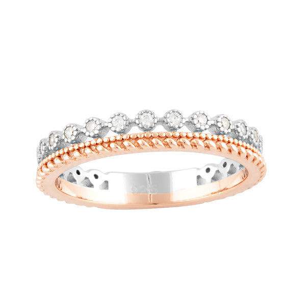 Sterling Silver Double Row Cz Eternity Ring