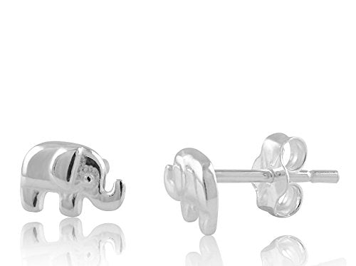 Sterling Silver Small Elephant Stud Earrings