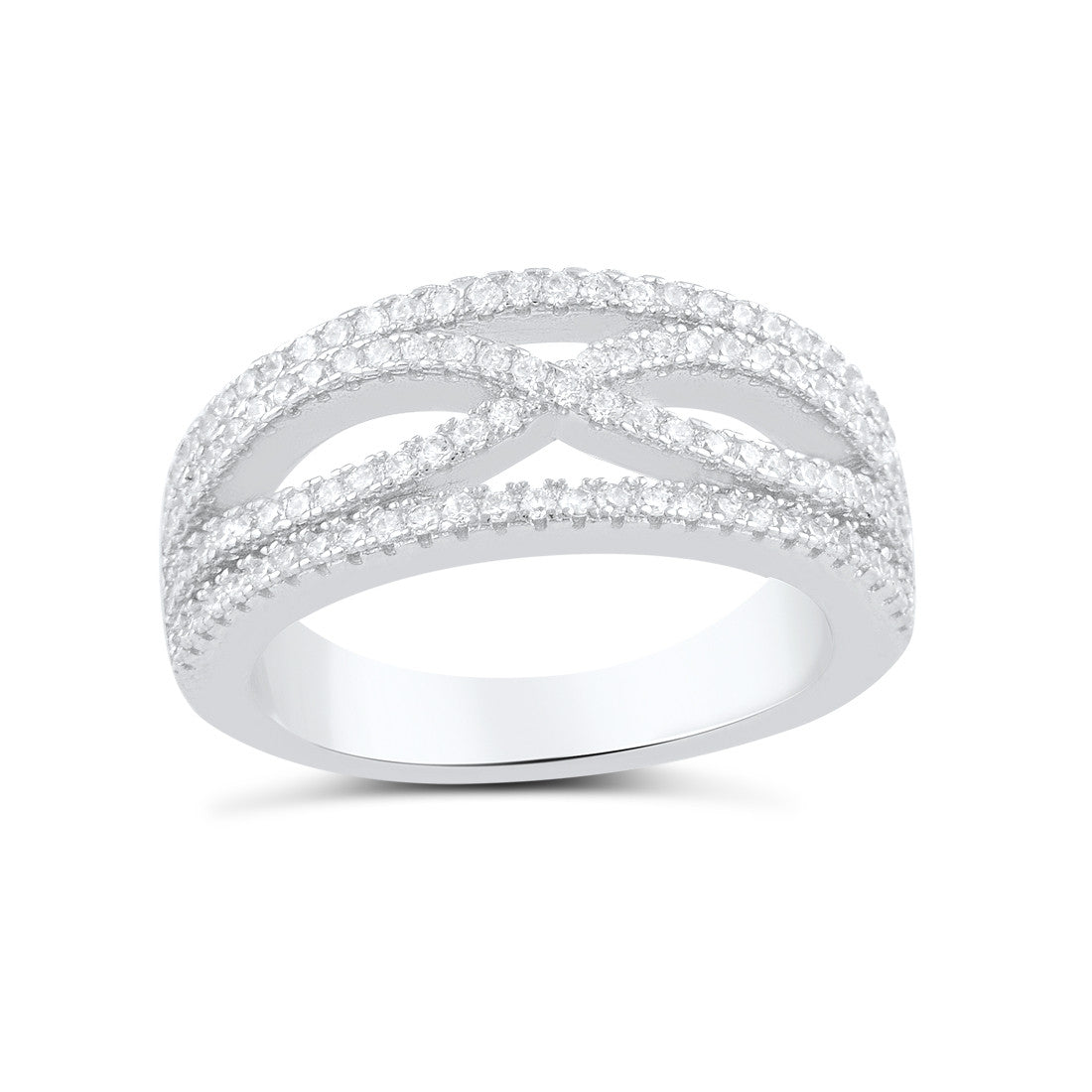 Sterling Silver Cz Artsy Infinity Statement Ring - SilverCloseOut - 2