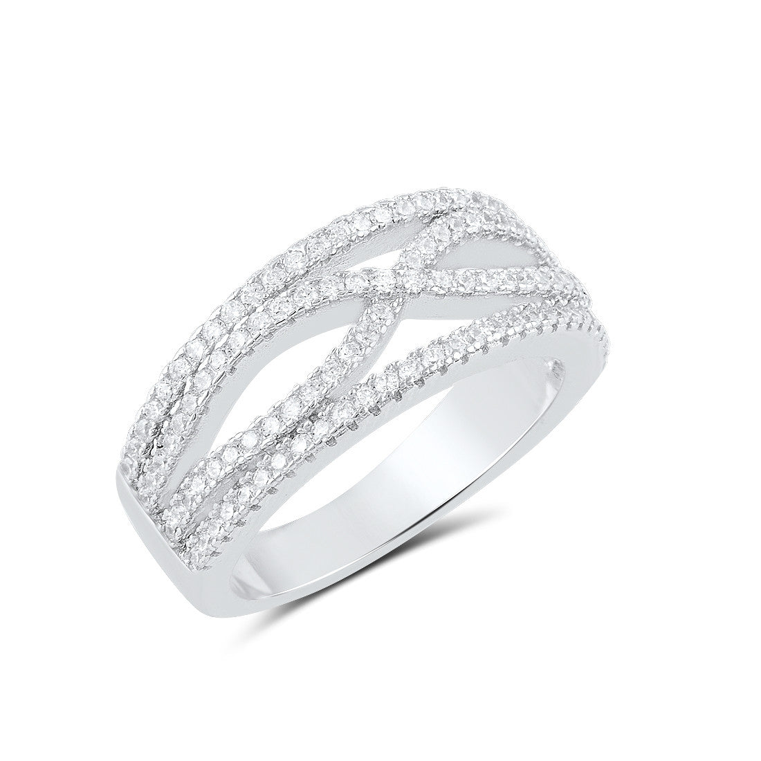 Sterling Silver Cz Artsy Infinity Statement Ring - SilverCloseOut - 3