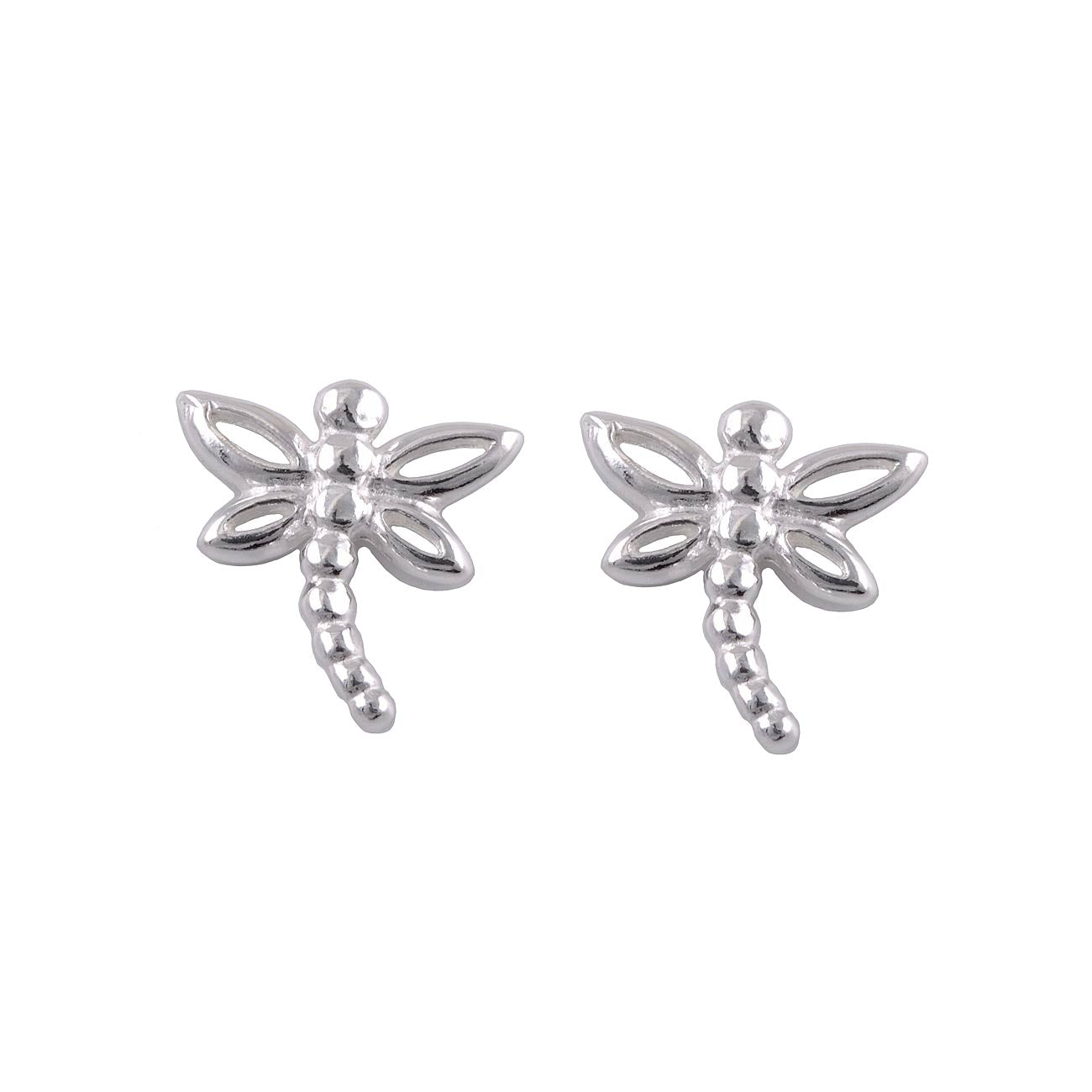 Sterling Silver Girls Dainty Dragonfly Stud Earrings