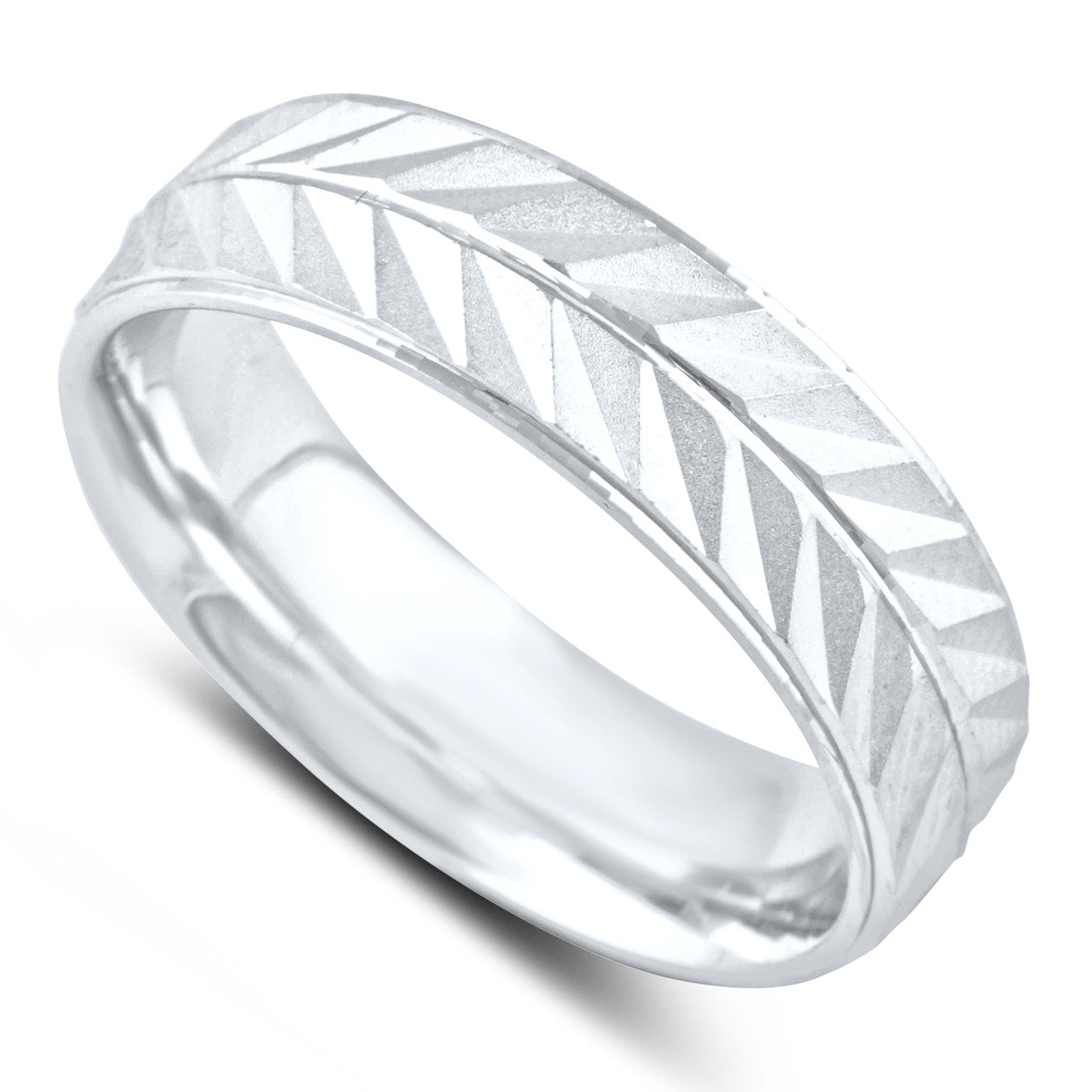 Sterling Silver Split Arrow Wedding Band - SilverCloseOut - 1