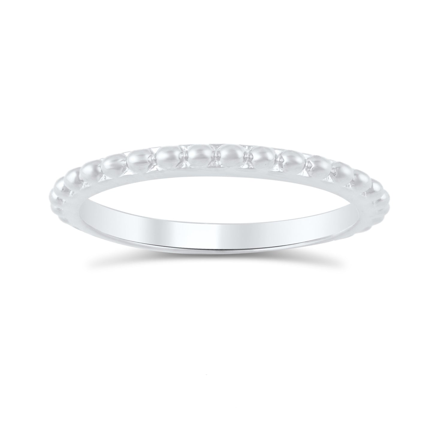 Sterling Silver Stackable Bead Eternity Ring 2.5mm - SilverCloseOut - 2