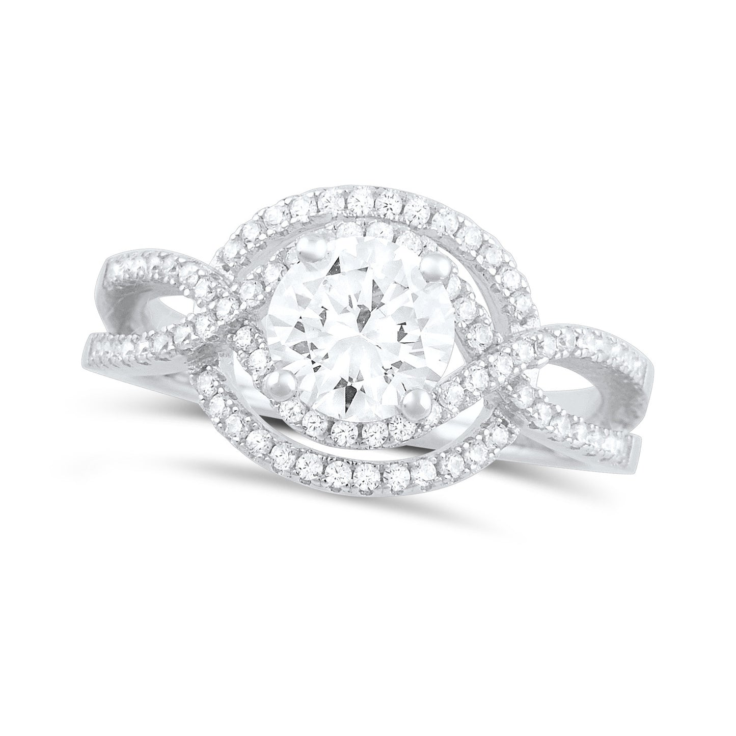 Sterling Silver Cz Fancy Solitaire Ring - SilverCloseOut - 2