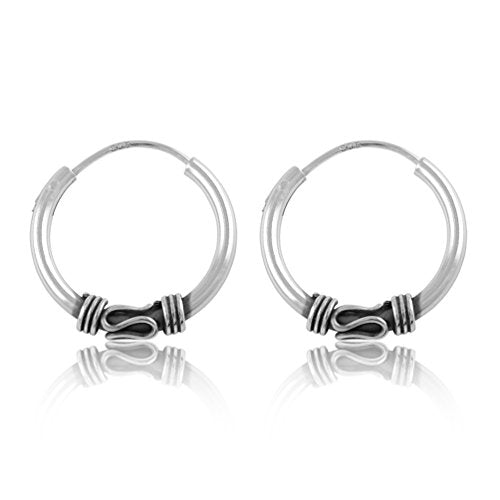 Sterling Silver GIrls Small Bali Hoop Earrings - 16mm