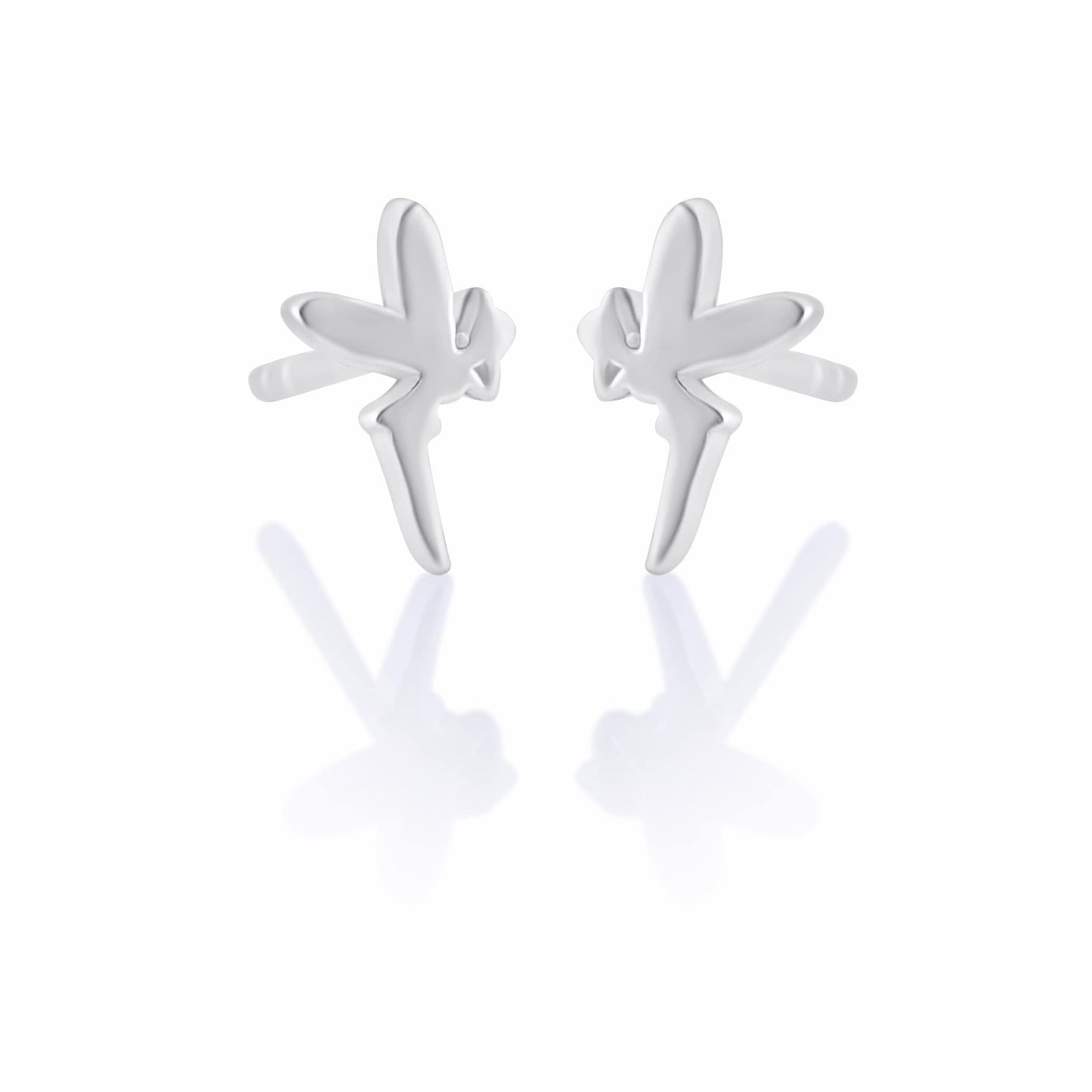 SilverCloseOut Sterling Silver Small Pixie Fairy Womens stud Earrings Girls Sprite Fairy Studs