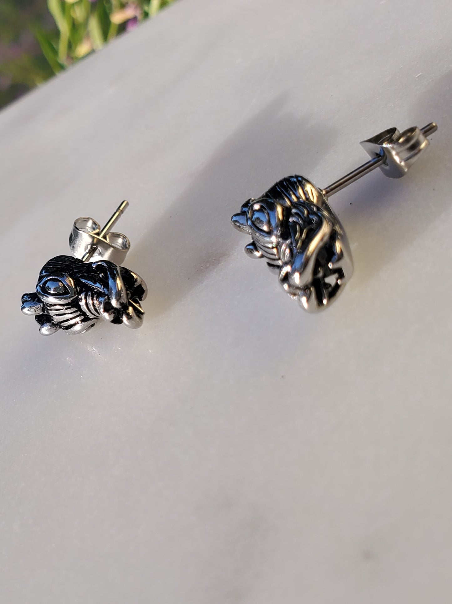 Stainless Steel Mystic Dragon Push Back Stud Earrings - Punk Earrings for Girls 6MM