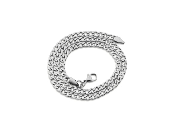 Stainless Steel Unisex Everyday Curb Chain Necklace - 4.5mm Width (Available Lengths 16" - 30")