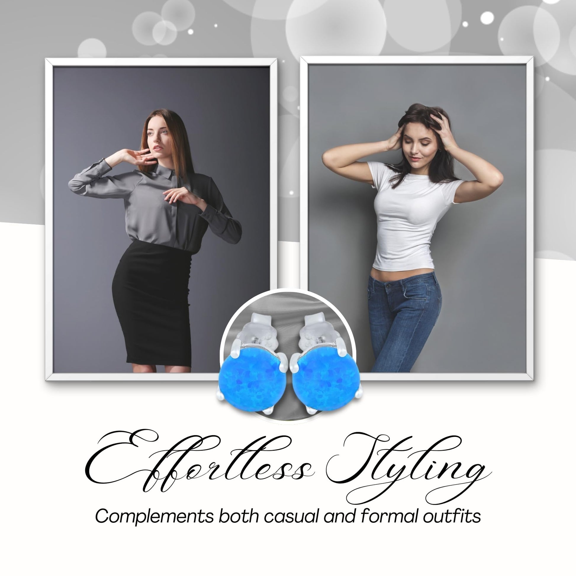 Blue opal stud earrings packaging