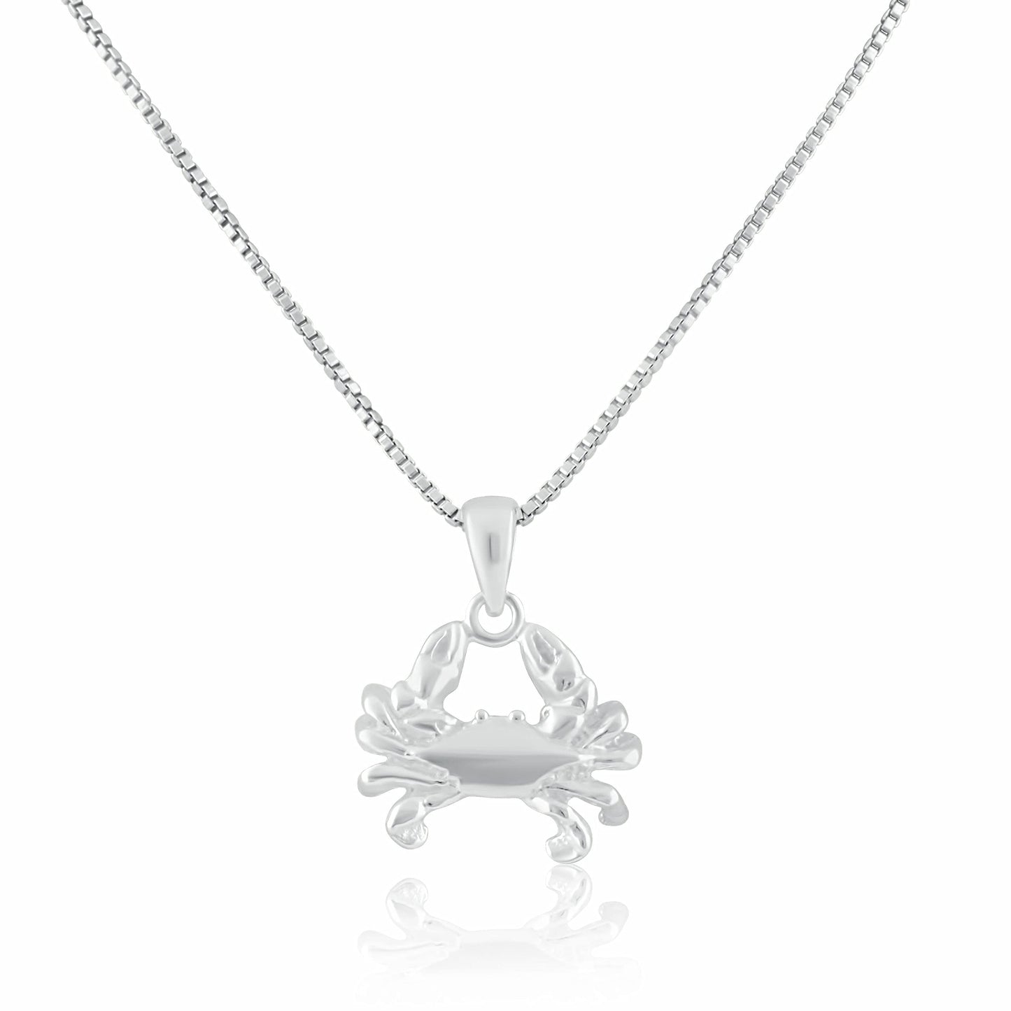 SilverCloseOut 925 Sterling Silver Womens Small King Crab Necklace Silver Girls Crab Charm Necklace
