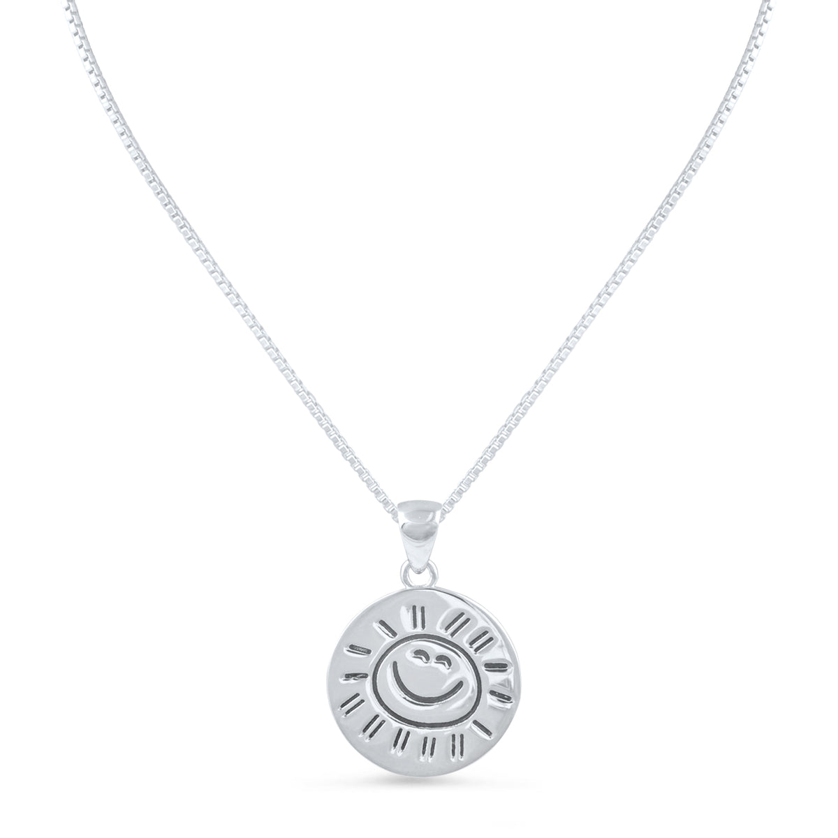 Sterling Silver "You are my Sunshine my only Sunshine" Necklace Small, 18"