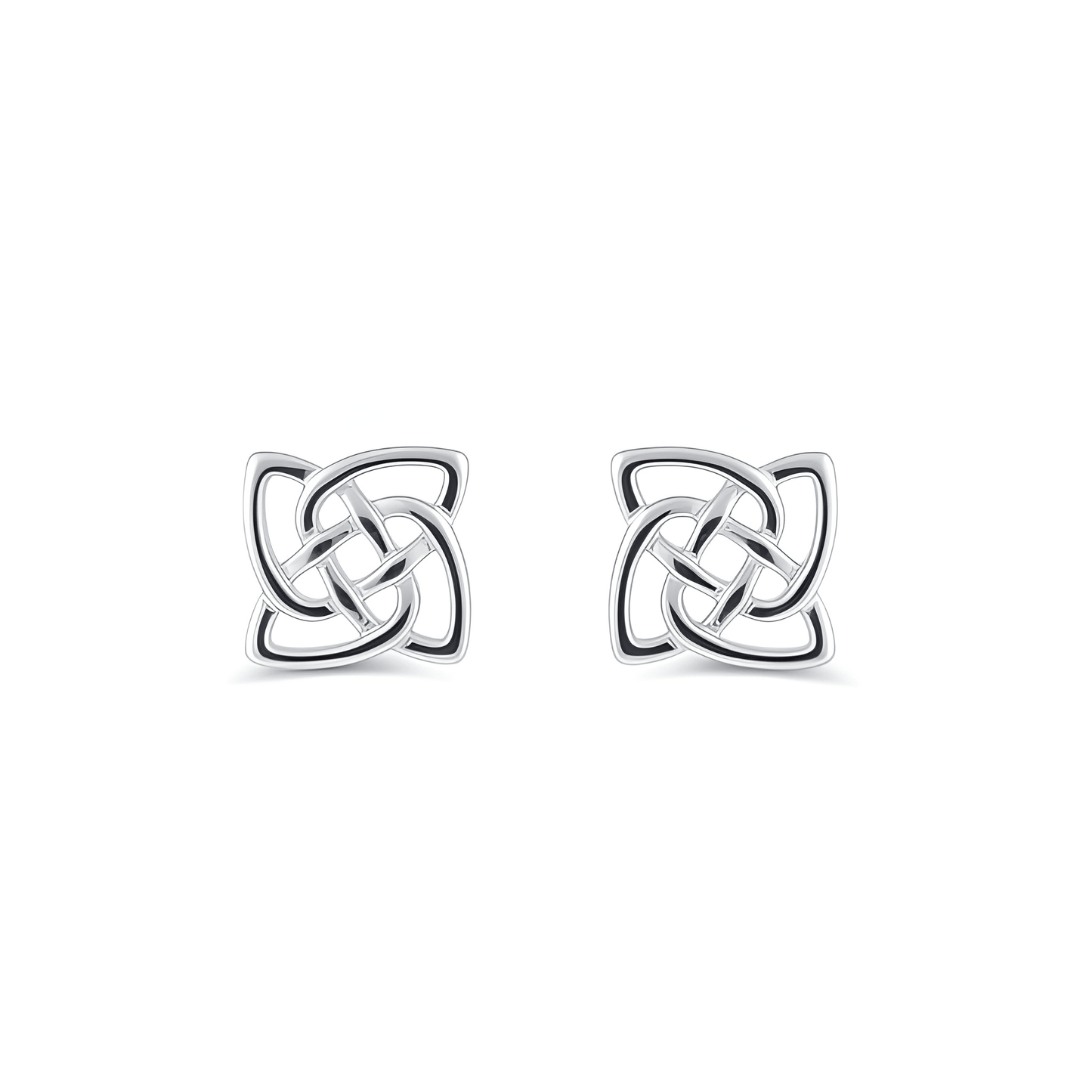 SilverCloseOut Rhodium Plated Sterling Silver Womens Celtic Triquetra Knot Stud Earrings for Girls - 6mm