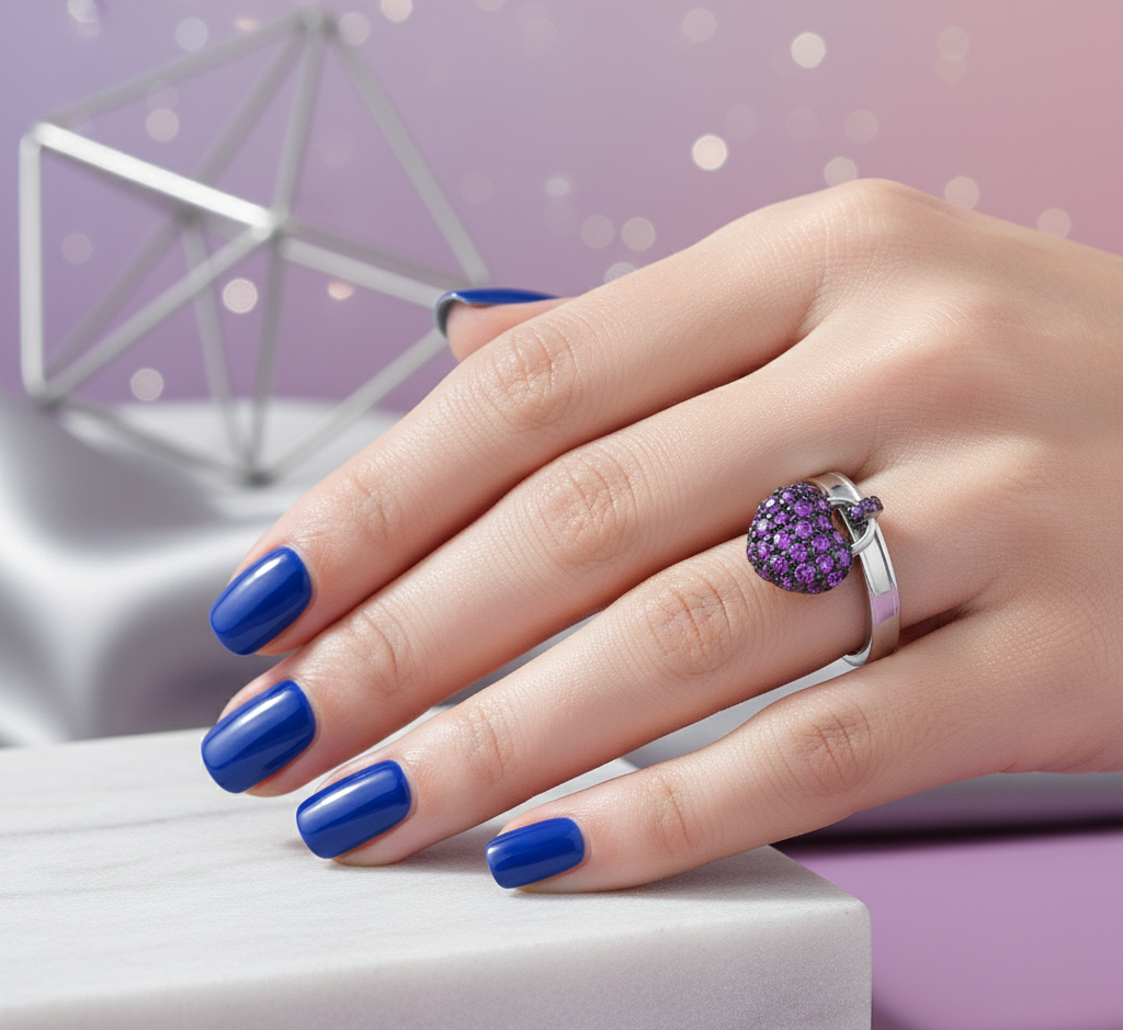 Dainty Heart Stacking Ring in Sterling Silver | Red CZ Dangle Charm | Gift for Her