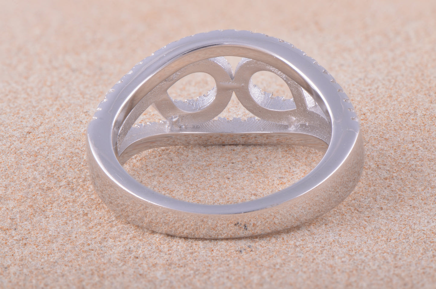 Sterling Silver Cz Infinity Swirl Ring