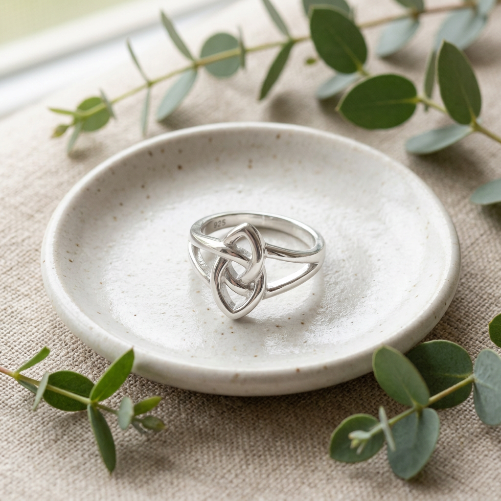 Sterling Silver Celtic Triquetra Trinity Knot Ring for Women life2