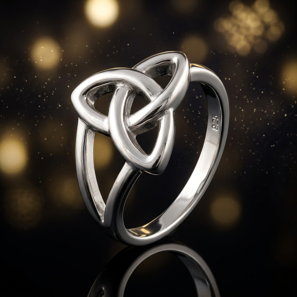 Sterling Silver Celtic Triquetra Trinity Knot Ring for Women life4