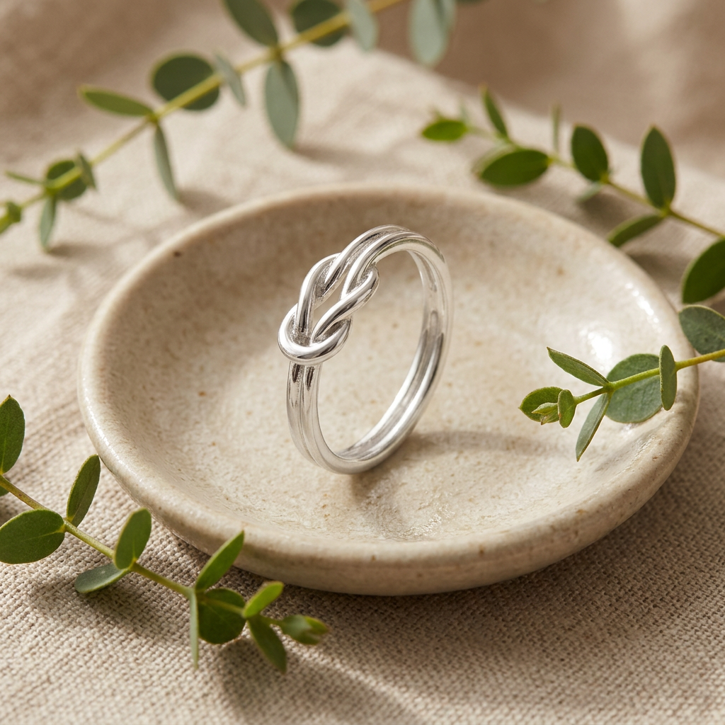Sterling Silver Love Knot Promise Ring for Women life2