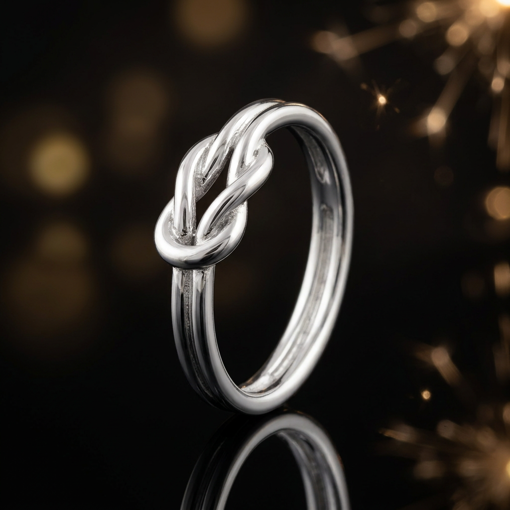 Sterling Silver Love Knot Promise Ring for Women life4