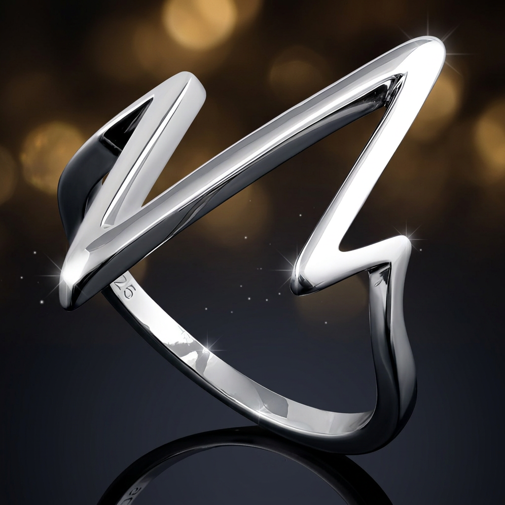 Sterling Silver 1.6mm Heartbeat Pulse Zigzag Statement Ring for Women life4