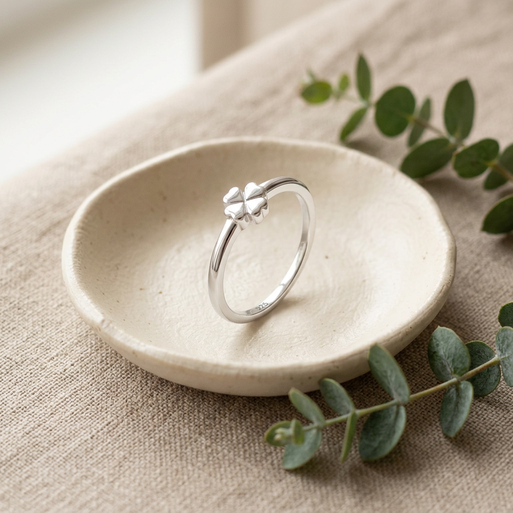 Sterling Silver Four Heart Clover Promise Ring for Women life2