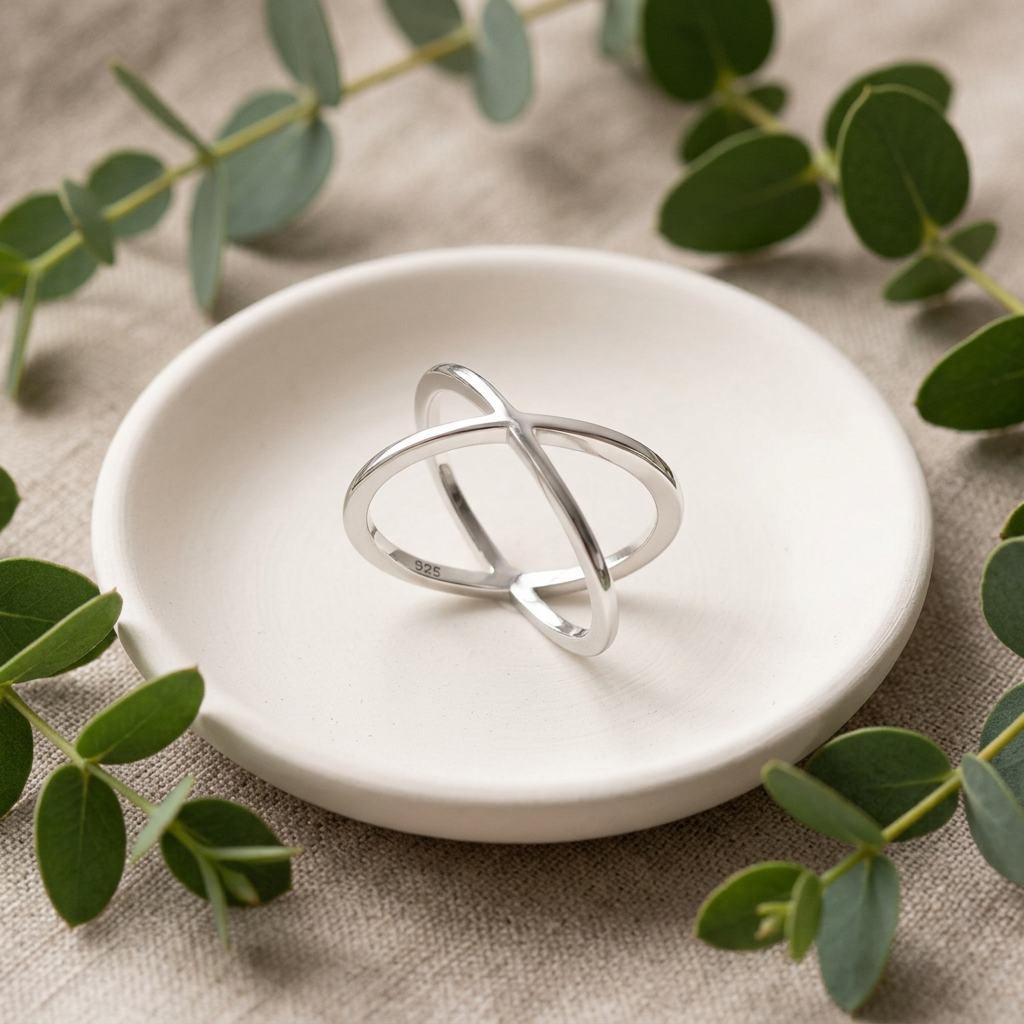 Sterling Silver 11.2mm Open Criss Cross X Orbit Statement Ring for Women life2