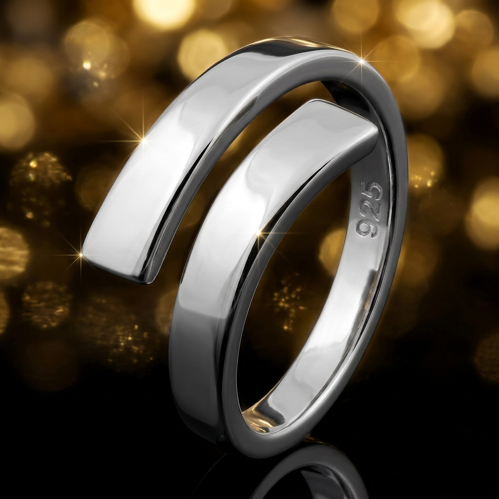 Sterling Silver 3.6mm Bold Bypass Wrap Statement Ring for Women life4